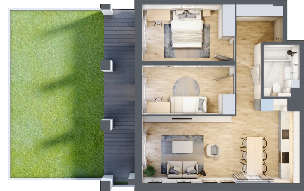 3 pokoje, mieszkanie 63,20 m², parter, oferta nr WP-8, Warzelnicza Park, Warszawa, Białołęka, Brzeziny, ul. Warzelnicza