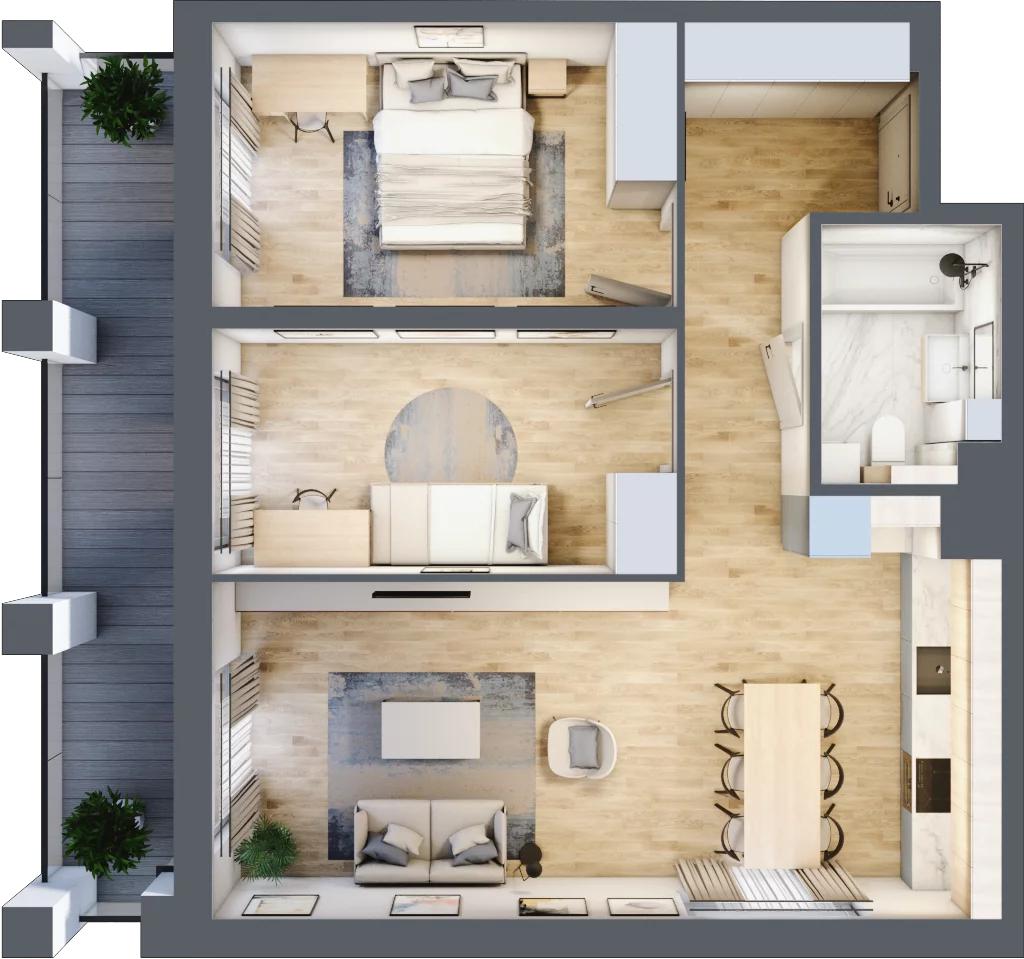 3 pokoje, mieszkanie 63,20 m², piętro 2, oferta nr WP-27, Warzelnicza Park, Warszawa, Białołęka, Brzeziny, ul. Warzelnicza