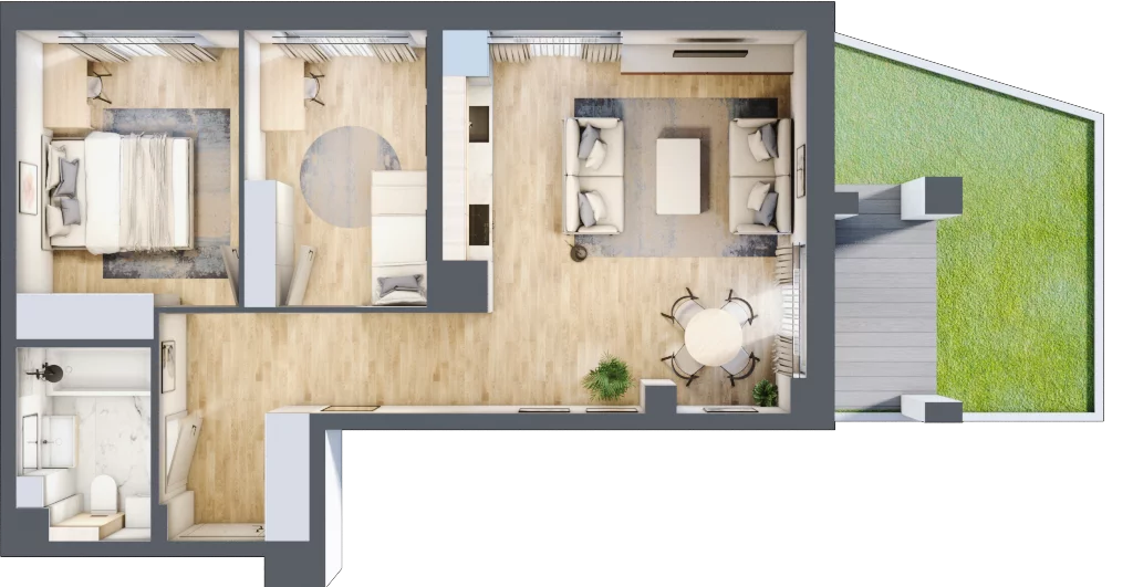 3 pokoje, mieszkanie 55,97 m², parter, oferta nr WP-3, Warzelnicza Park, Warszawa, Białołęka, Brzeziny, ul. Warzelnicza