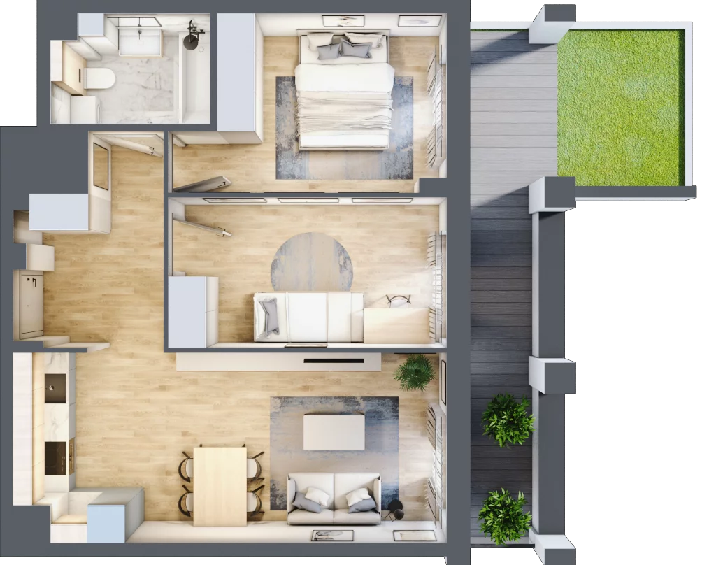 3 pokoje, mieszkanie 53,68 m², parter, oferta nr WP-4, Warzelnicza Park, Warszawa, Białołęka, Brzeziny, ul. Warzelnicza
