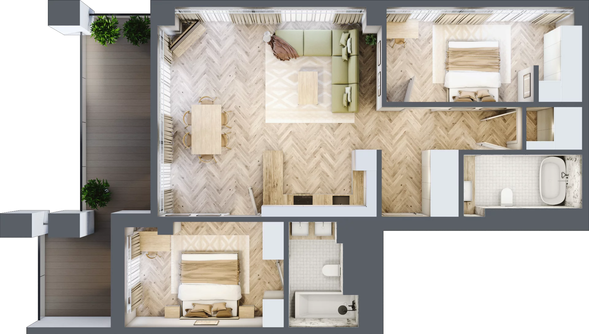 3 pokoje, mieszkanie 91,90 m², piętro 17, oferta nr 17.04/3, Sky Garden, Szczecin, Śródmieście, ul. Niedziałkowskiego 24