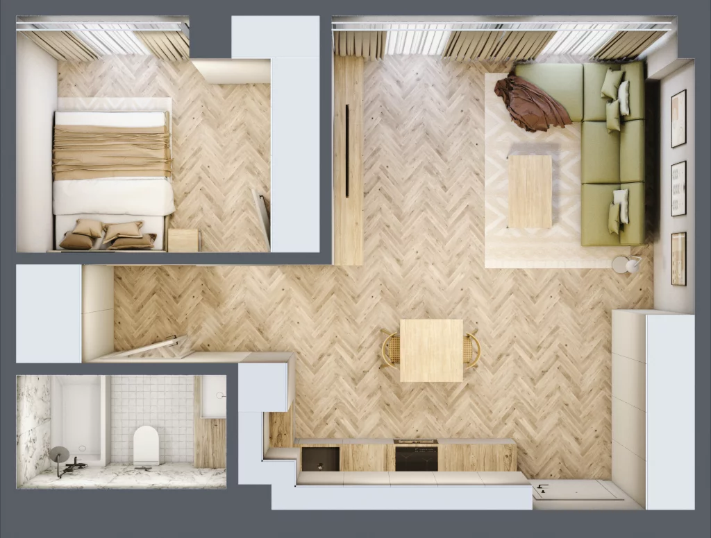 2 pokoje, mieszkanie 49,19 m², piętro 4, oferta nr 4.01/2, Sky Garden, Szczecin, Śródmieście, ul. Niedziałkowskiego 24