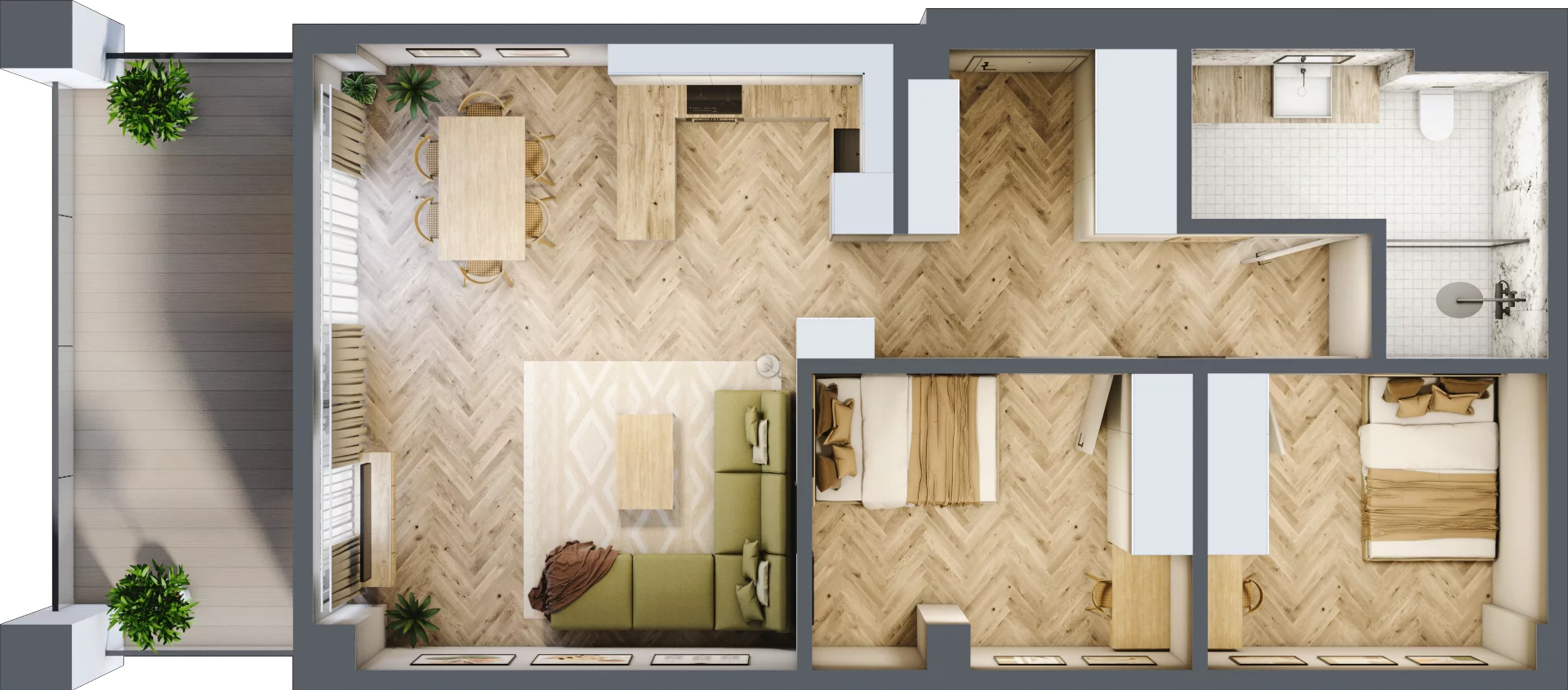 3 pokoje, mieszkanie 72,82 m², piętro 18, oferta nr 18.04/3, Sky Garden, Szczecin, Śródmieście, ul. Niedziałkowskiego 24