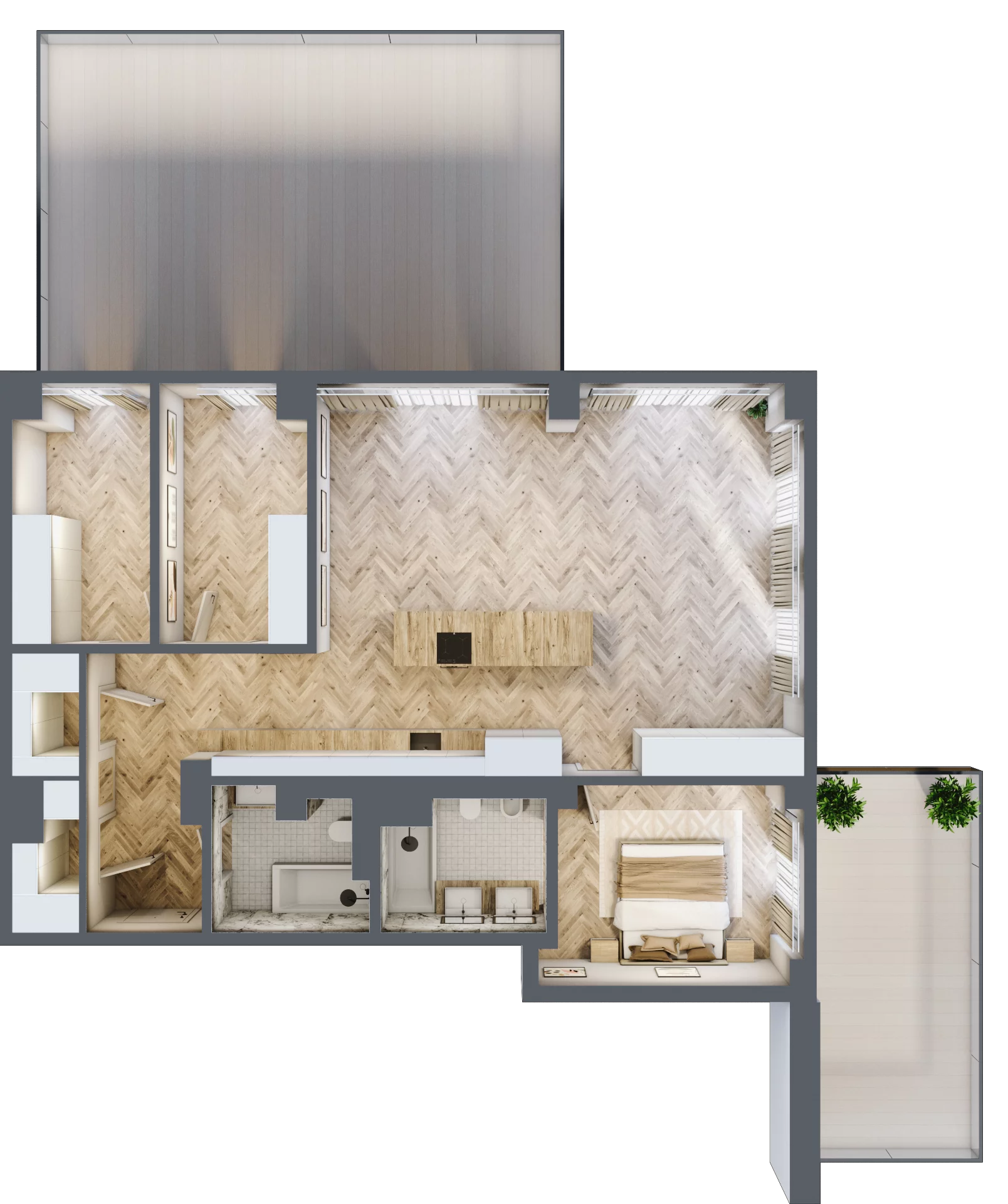 4 pokoje, mieszkanie 97,81 m², piętro 3, oferta nr 3.03, 3.04/4, Sky Garden, Szczecin, Śródmieście, ul. Niedziałkowskiego 24