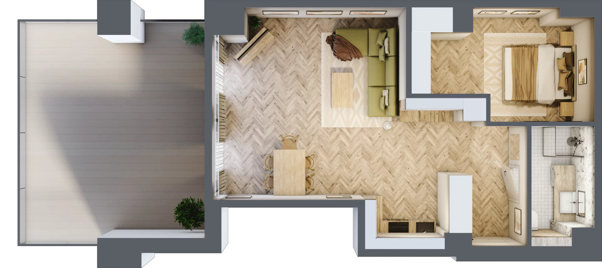 2 pokoje, mieszkanie 53,19 m², piętro 3, oferta nr 3.11/2, Sky Garden, Szczecin, Śródmieście, ul. Niedziałkowskiego 24