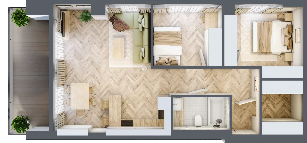 3 pokoje, mieszkanie 67,28 m², piętro 4, oferta nr 4.09/3, Sky Garden, Szczecin, Śródmieście, ul. Niedziałkowskiego 24