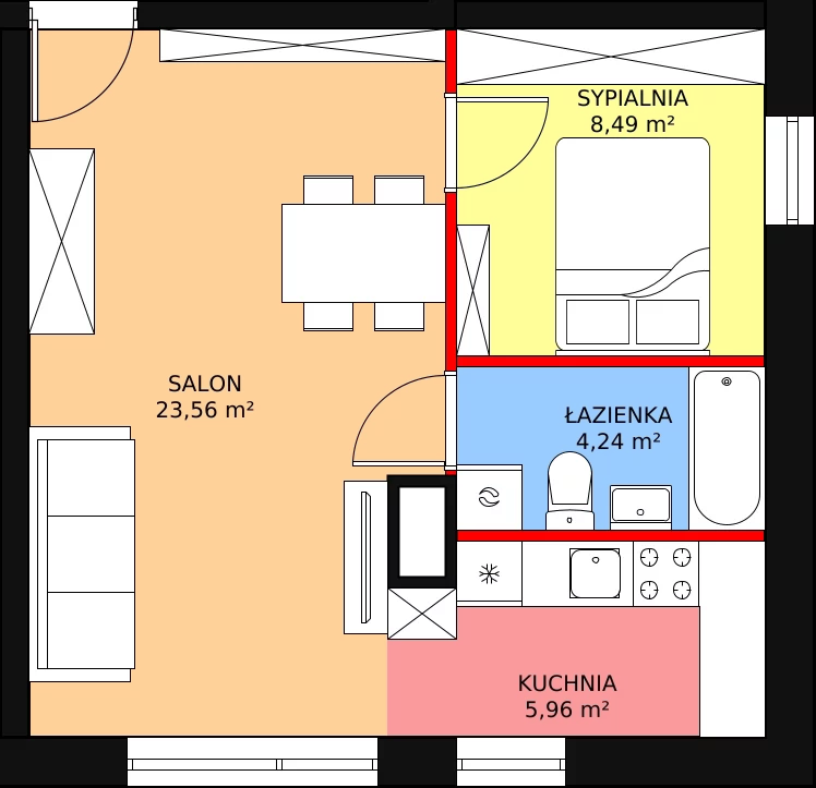 Apartament 42,94 m², parter, oferta nr A1, Rodzinna Malta, Poznań, Warszawskie-Pomet-Maltańskie, Komandoria, ul. Bnińska