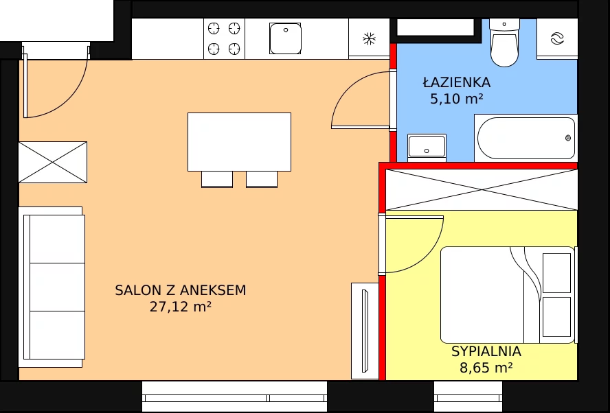 Apartament 40,93 m², parter, oferta nr A2, Rodzinna Malta, Poznań, Warszawskie-Pomet-Maltańskie, Komandoria, ul. Bnińska