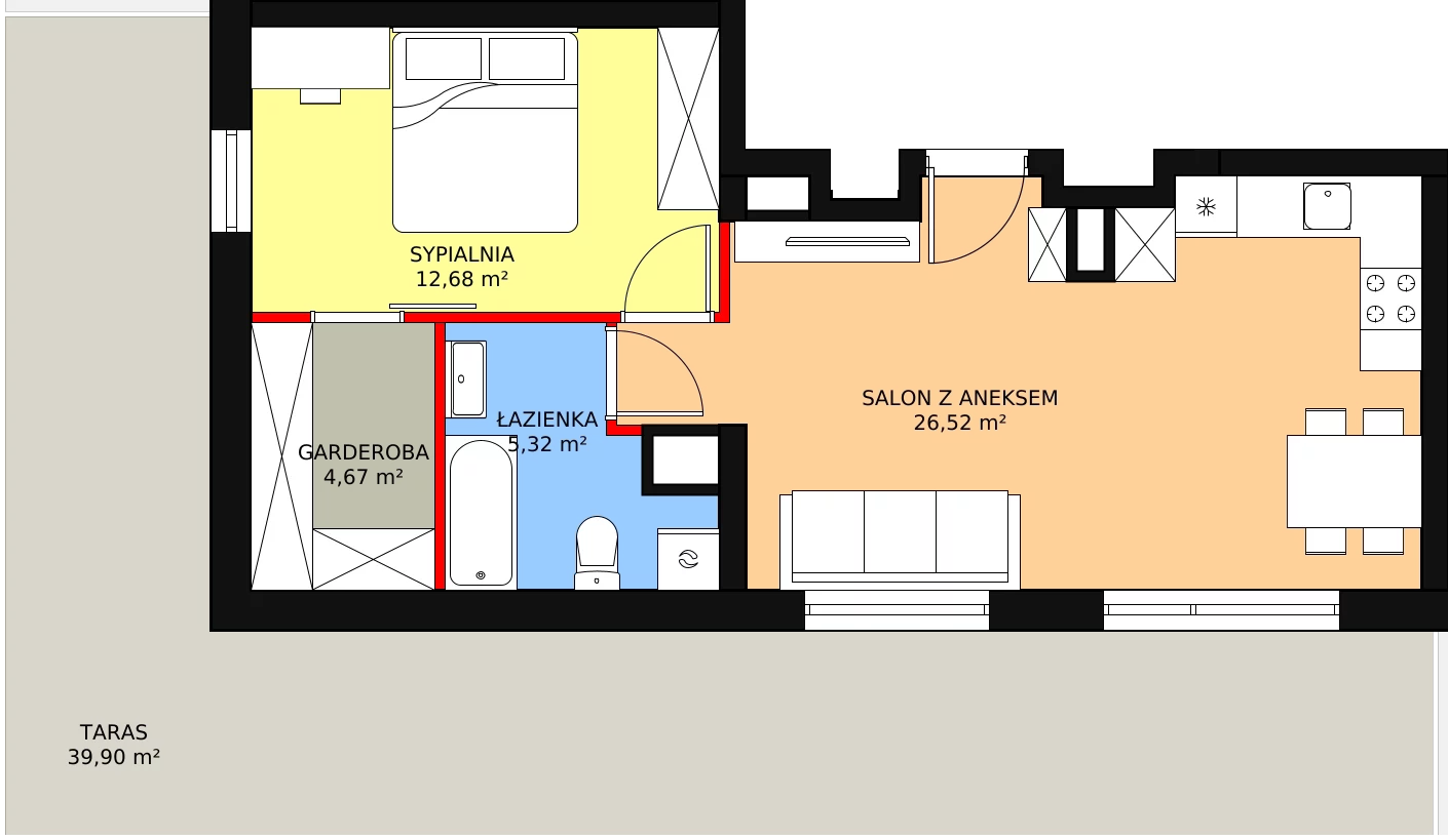 Apartament 49,65 m², piętro 3, oferta nr B17, Rodzinna Malta, Poznań, Warszawskie-Pomet-Maltańskie, Komandoria, ul. Bnińska