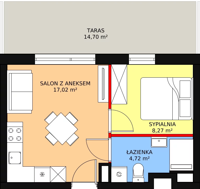 Apartament 30,01 m², piętro 3, oferta nr C22, Rodzinna Malta, Poznań, Warszawskie-Pomet-Maltańskie, Komandoria, ul. Bnińska