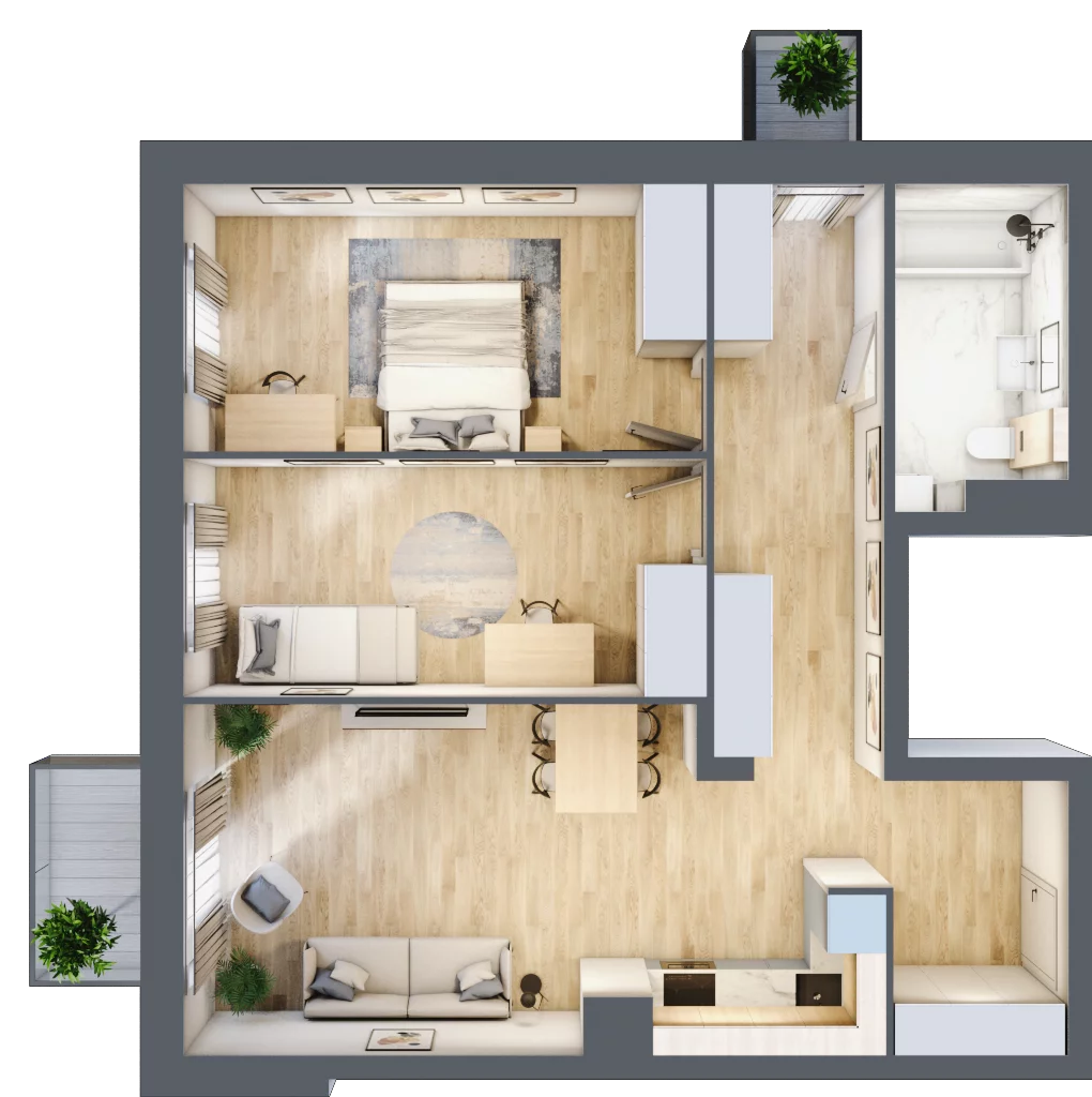 3 pokoje, mieszkanie 72,40 m², piętro 2, oferta nr A/2/24, Verdi, Warka, ul. Armii Krajowej
