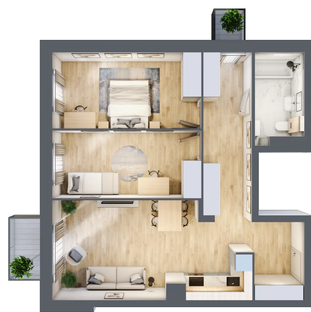 3 pokoje, mieszkanie 72,73 m², piętro 3, oferta nr A/3/35, Verdi, Warka, ul. Armii Krajowej