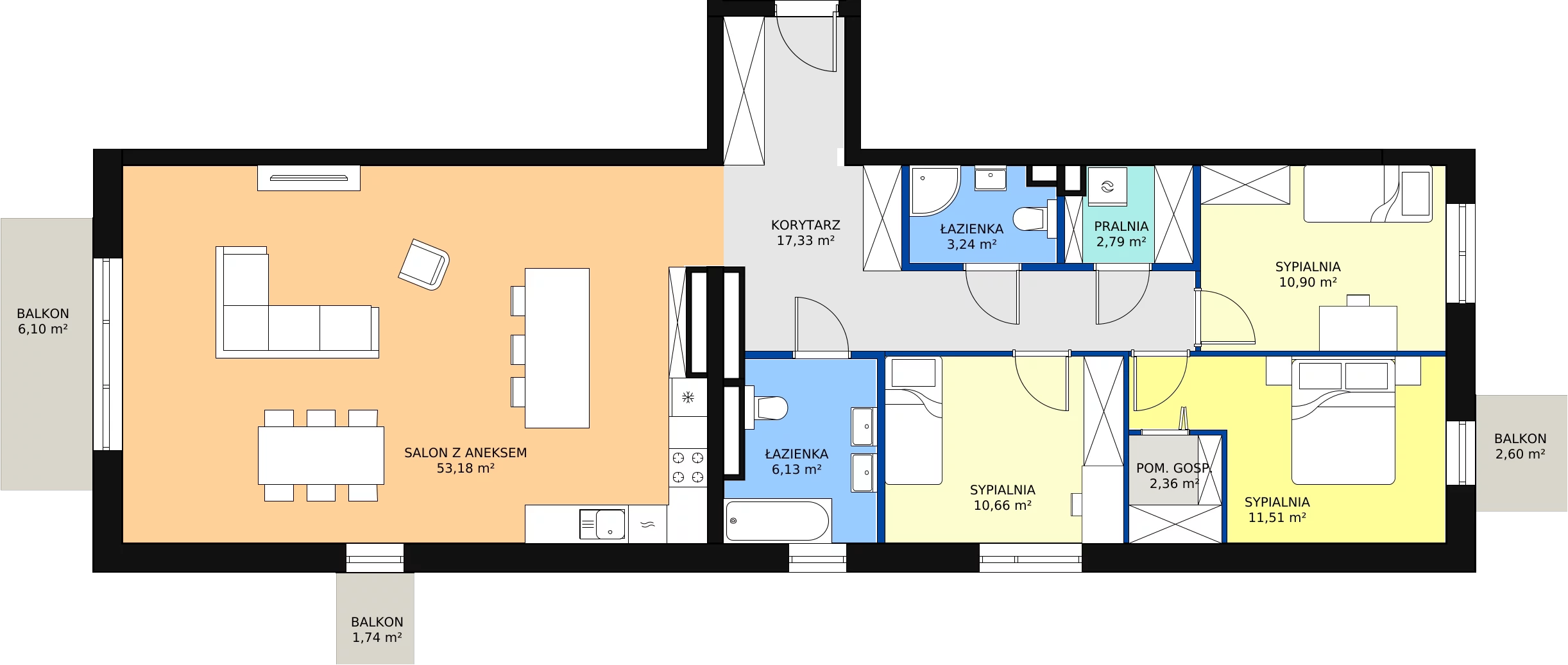 Zalety mieszkania 118.1 m², A/4/53