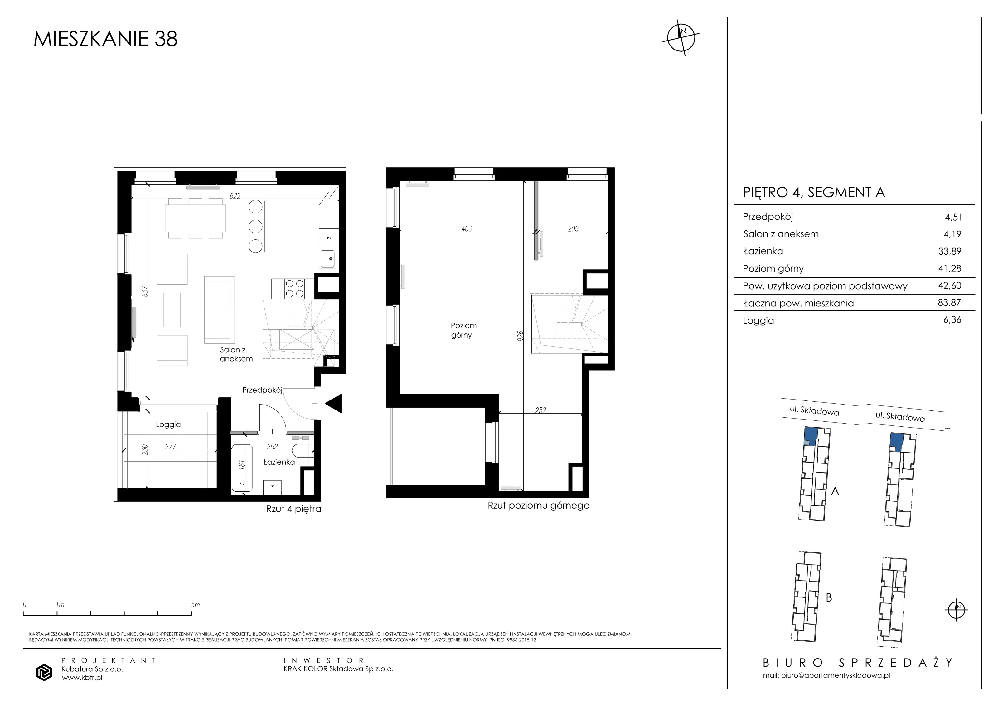 Mieszkanie 81,17 m², piętro 4, oferta nr A38, Apartamenty Składowa, Kraków, Krowodrza, ul. Składowa 22-idx