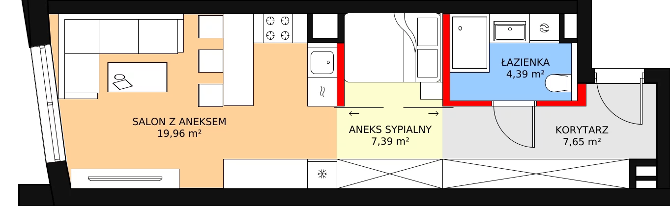 Apartament 39,39 m², piętro 3, oferta nr 13, Aurum Residence, Lublin, Śródmieście, Śródmieście, ul. Peowiaków 13a