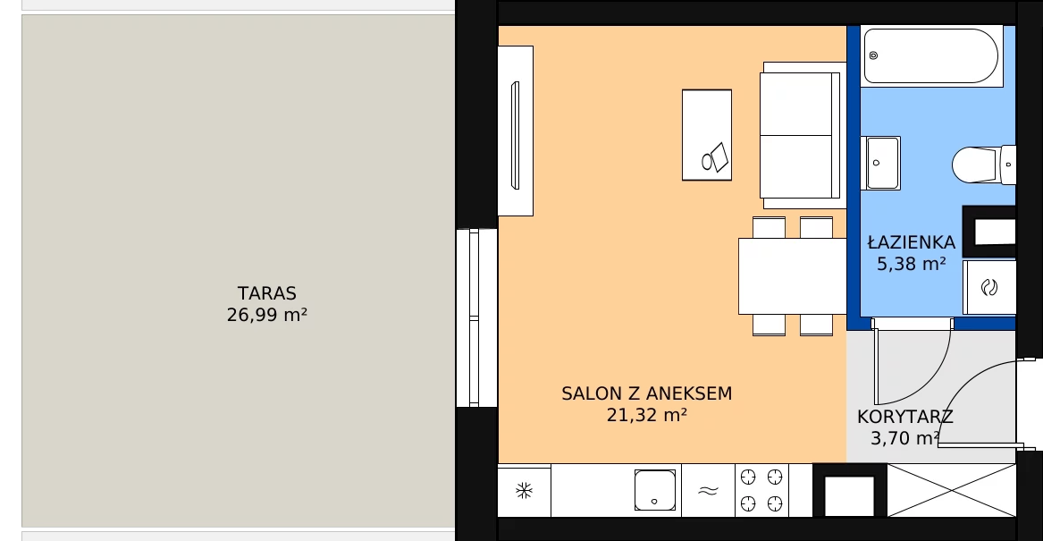 Zalety mieszkania 30.4 m², 4
