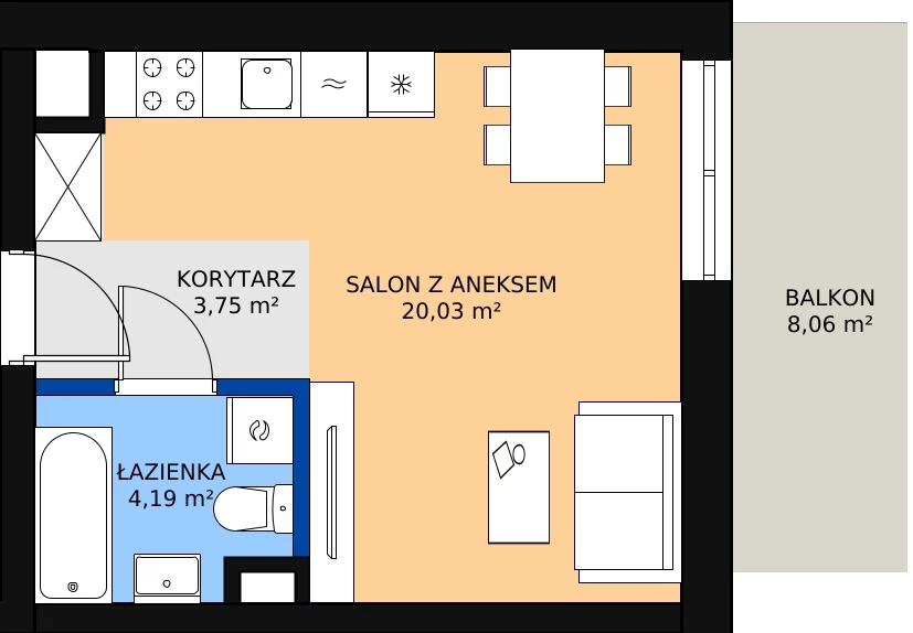 Zalety mieszkania 27.97 m², 16
