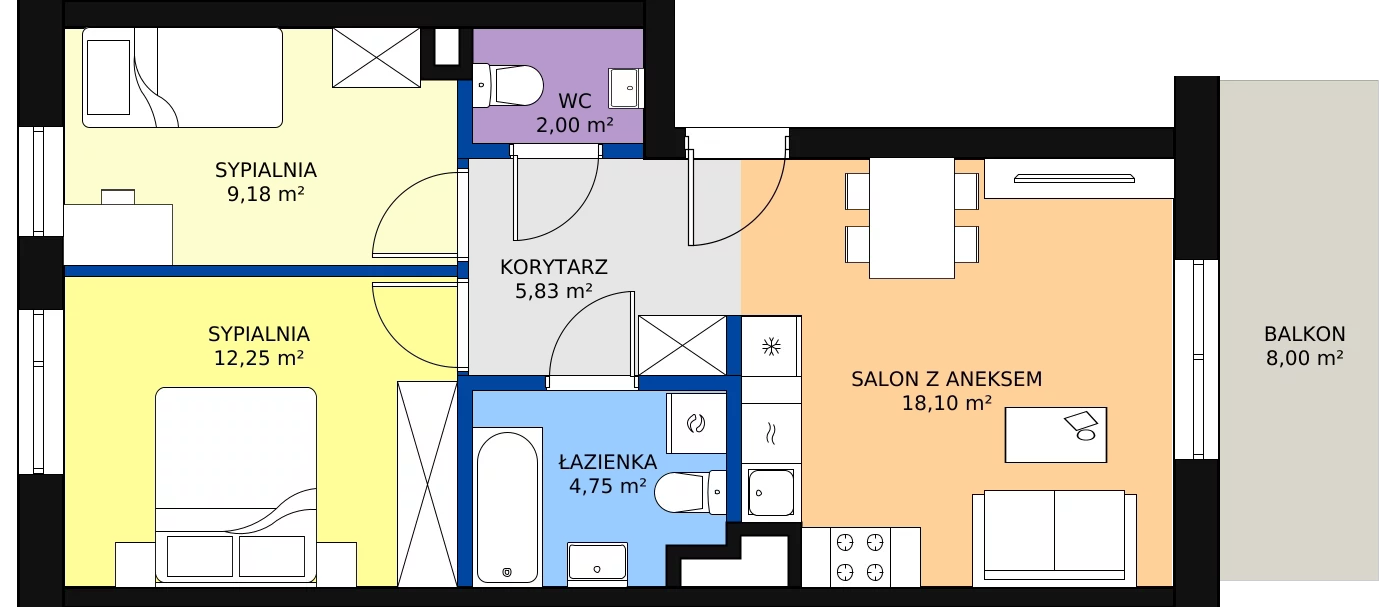 Zalety mieszkania 52.11 m², 32