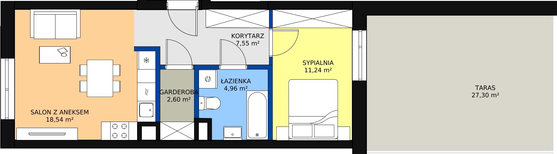 Zalety mieszkania 44.89 m², 52
