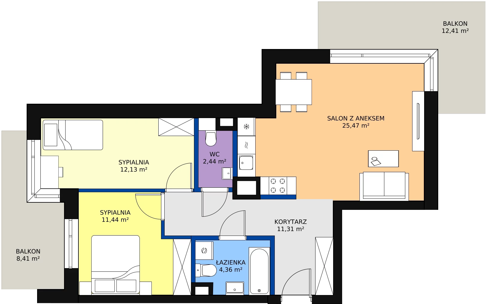 Zalety mieszkania 67.15 m², 67