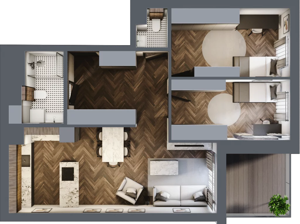 3 pokoje, apartament 69,34 m², piętro 2, oferta nr 2, Północna 31, Lublin, Śródmieście, Czechów Południowy, ul. Północna 31