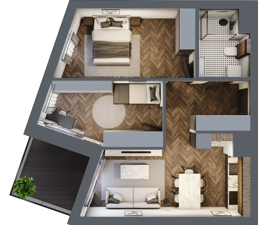 3 pokoje, apartament 54,30 m², piętro 3, oferta nr 18, Północna 31, Lublin, Śródmieście, Czechów Południowy, ul. Północna 31