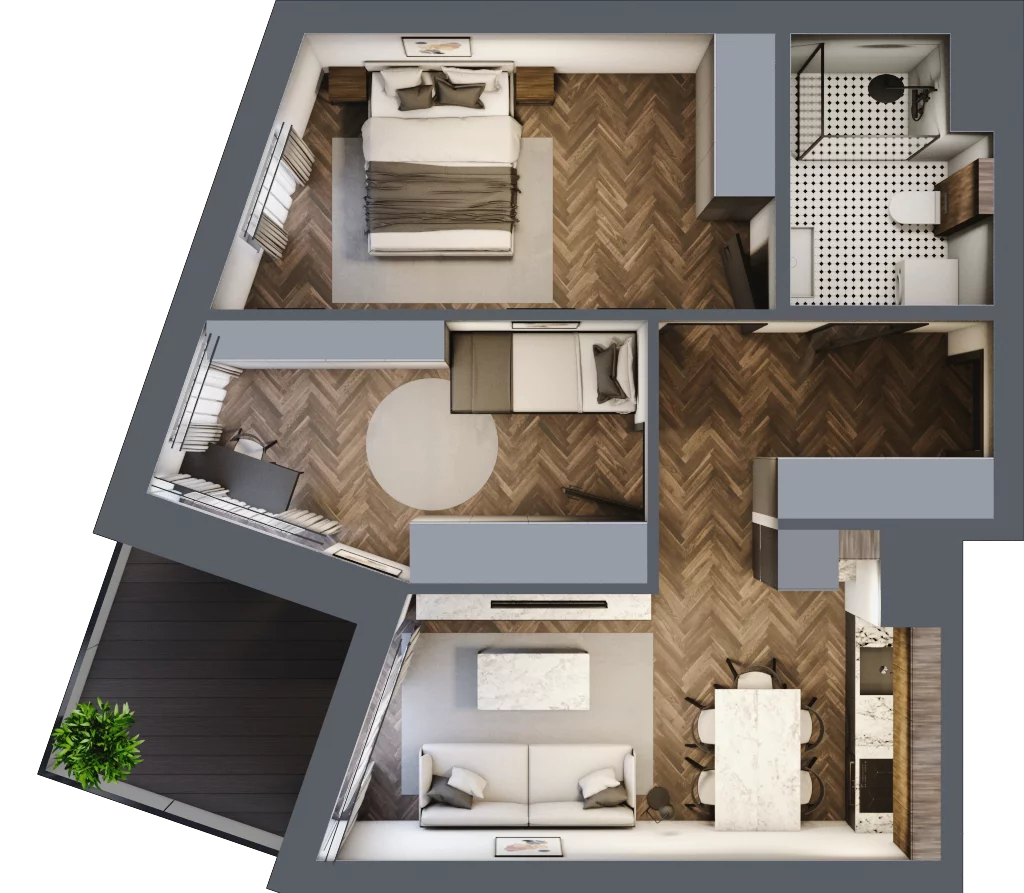 3 pokoje, apartament 52,45 m², piętro 10, oferta nr 89, Północna 31, Lublin, Śródmieście, Czechów Południowy, ul. Północna 31