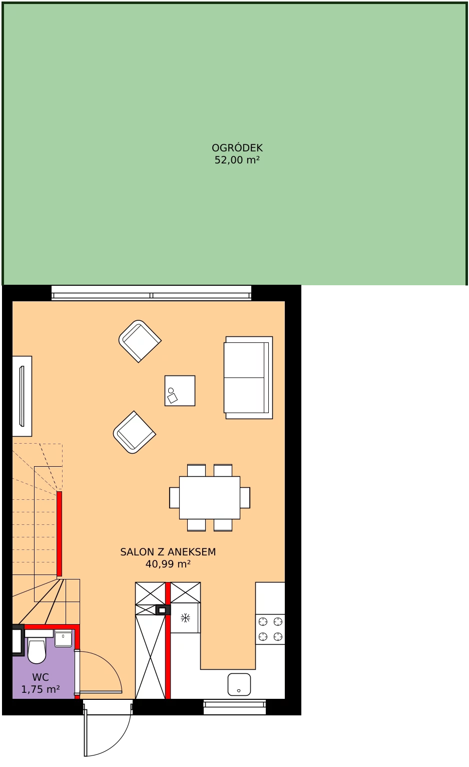Zalety mieszkania 80.01 m², 1b