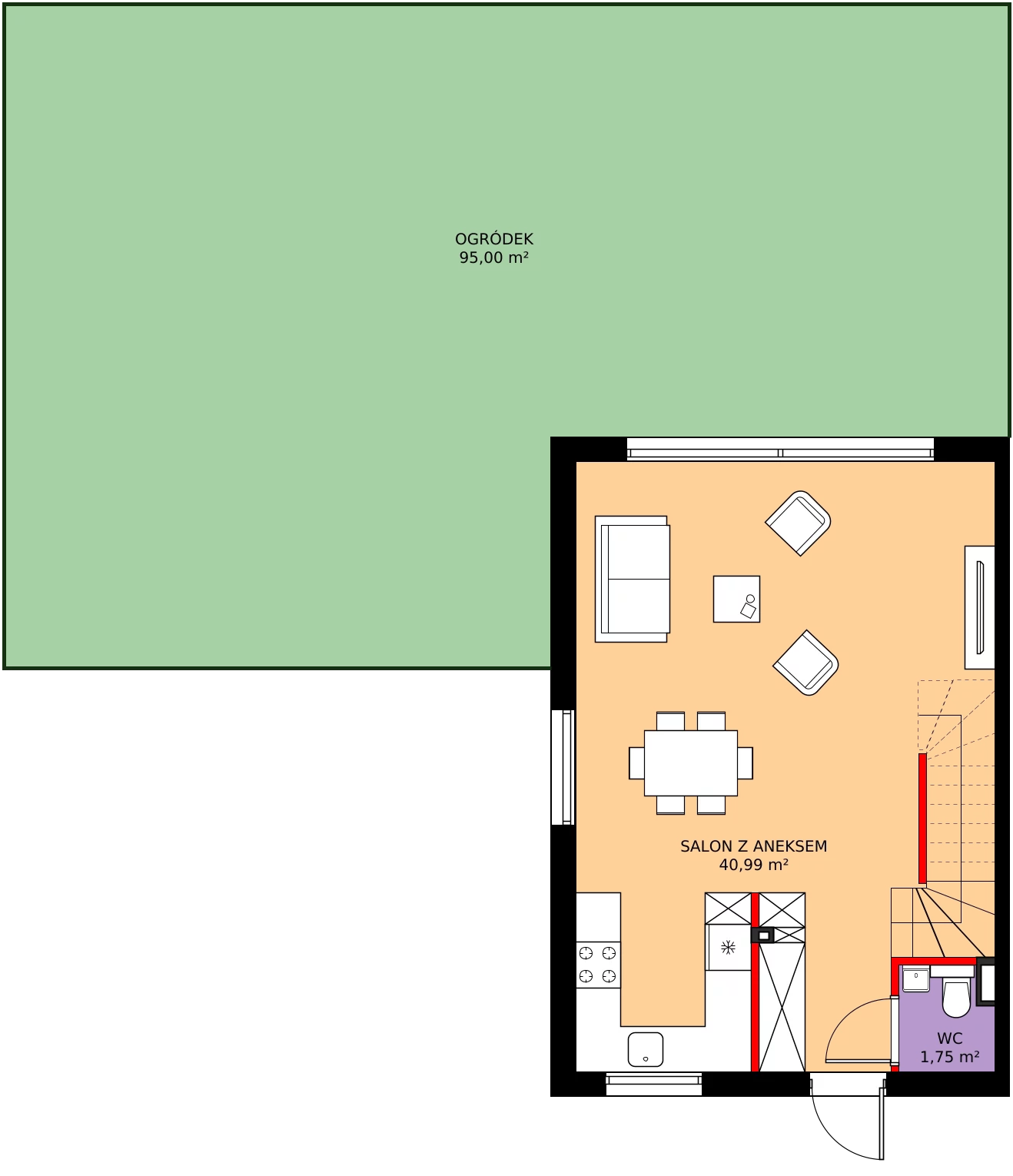 Zalety mieszkania 80.01 m², 1a