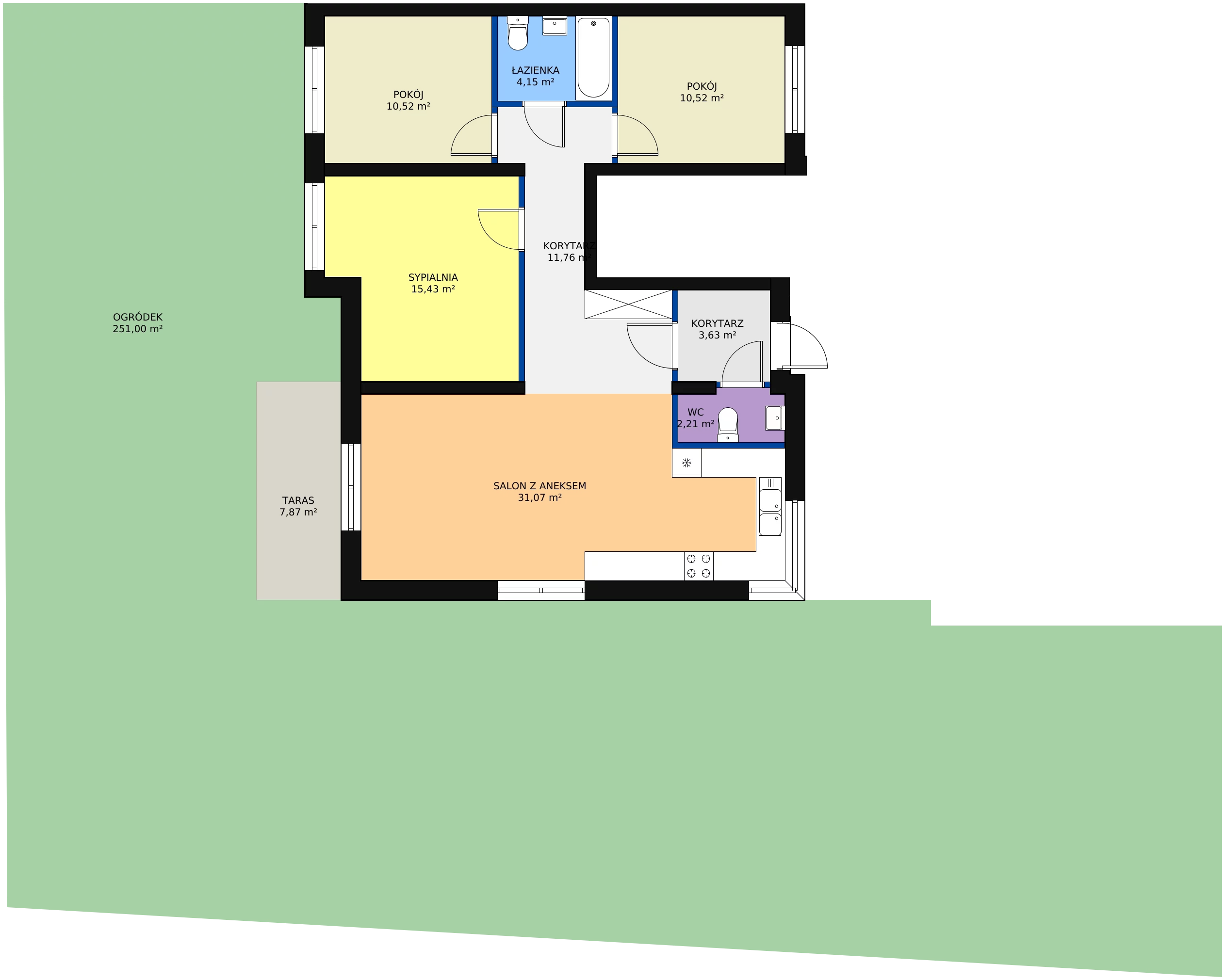 Zalety mieszkania 89.29 m², 10A