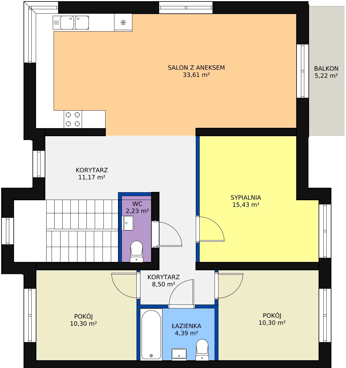 4 pokoje, mieszkanie 104,64 m², piętro 1, oferta nr 2B, Białołęcka 327, Warszawa, Białołęka, Brzeziny, ul. Białołęcka 327