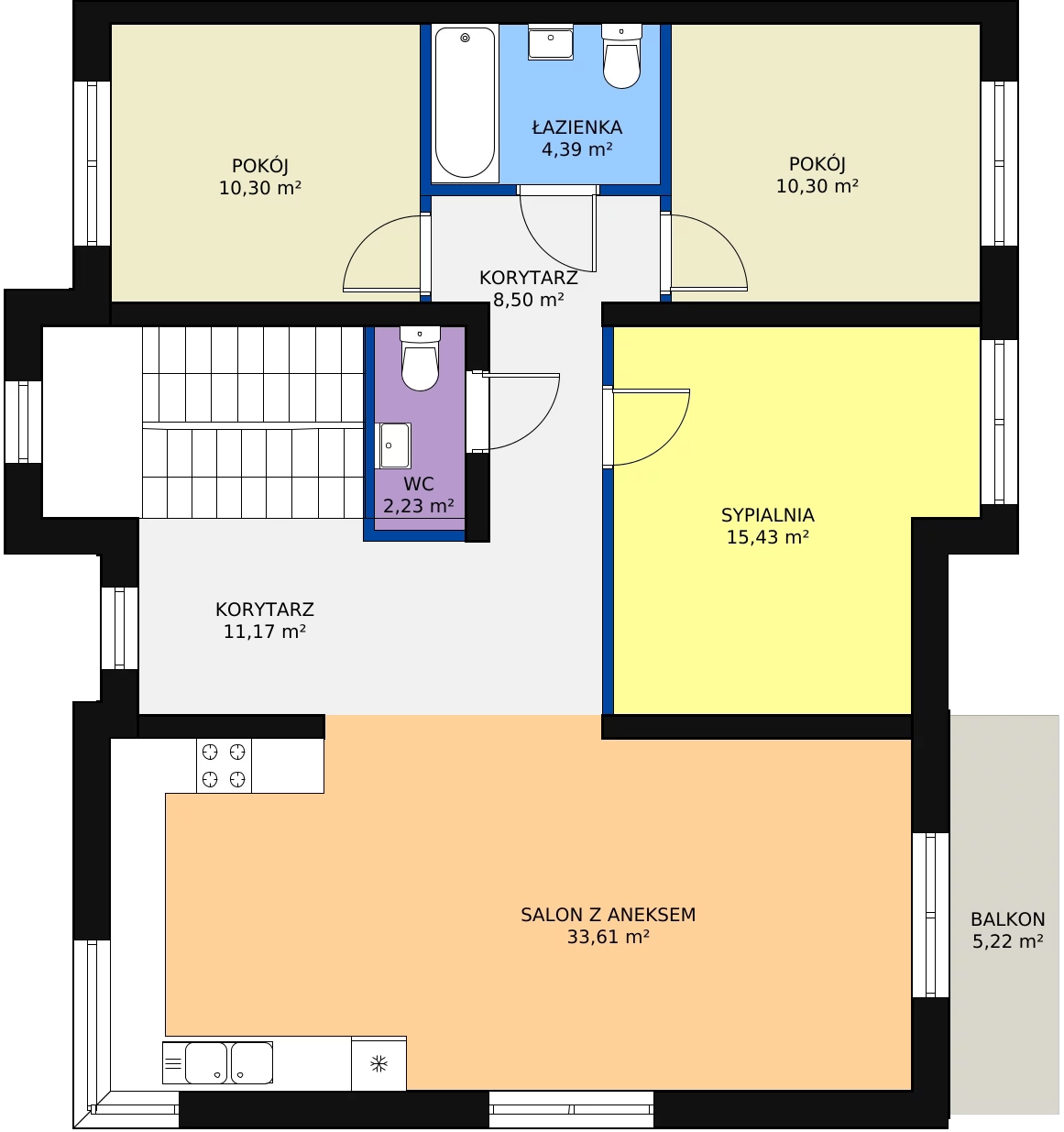 4 pokoje, mieszkanie 104,64 m², piętro 1, oferta nr 3B, Białołęcka 327, Warszawa, Białołęka, Brzeziny, ul. Białołęcka 327