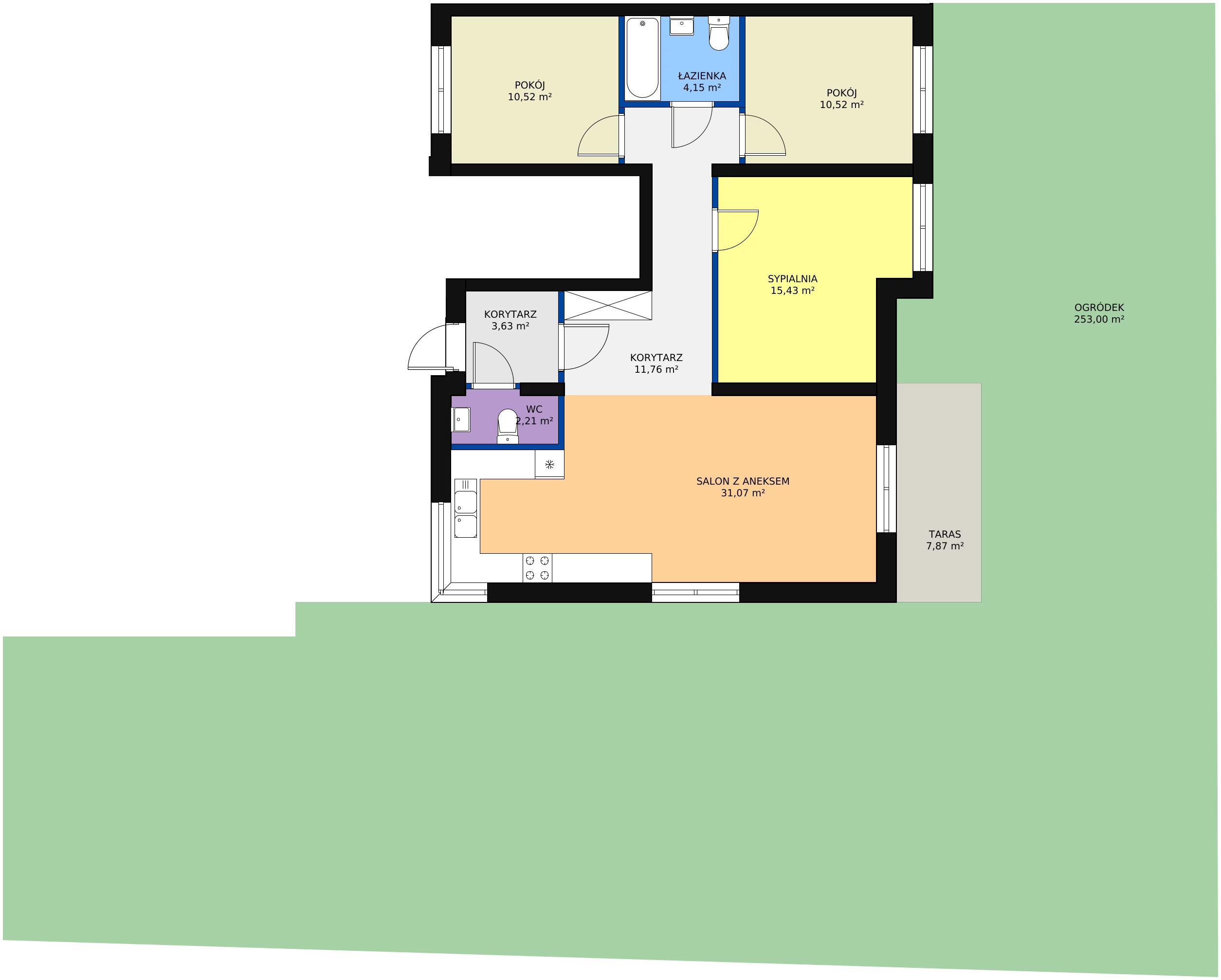 Zalety mieszkania 89.29 m², 5A