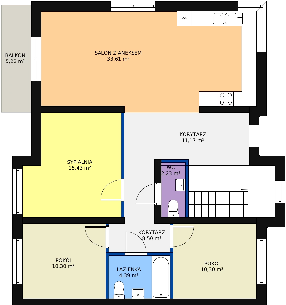 4 pokoje, mieszkanie 104,64 m², piętro 1, oferta nr 7B, Białołęcka 327, Warszawa, Białołęka, Brzeziny, ul. Białołęcka 327