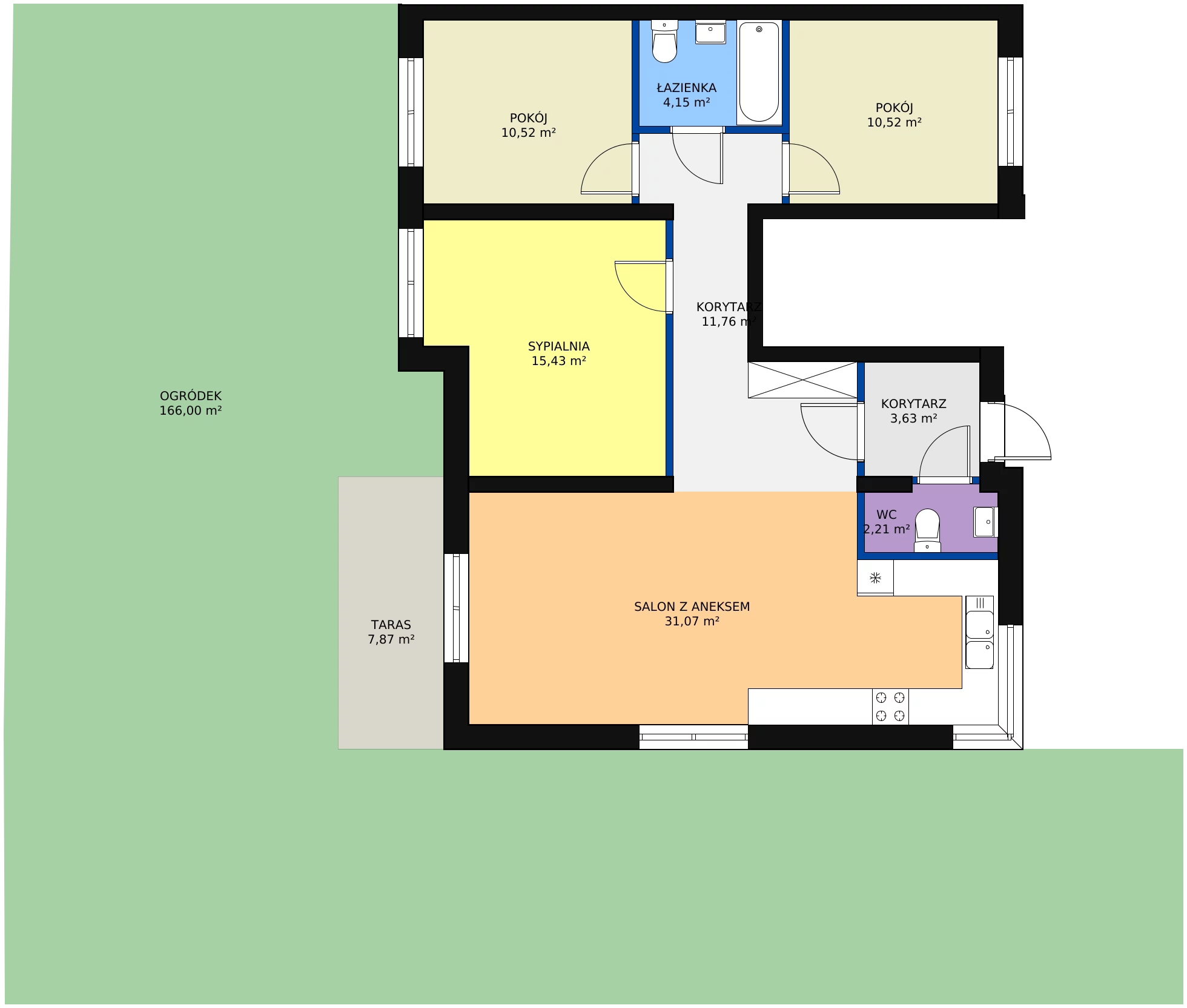 Zalety mieszkania 89.29 m², 8A