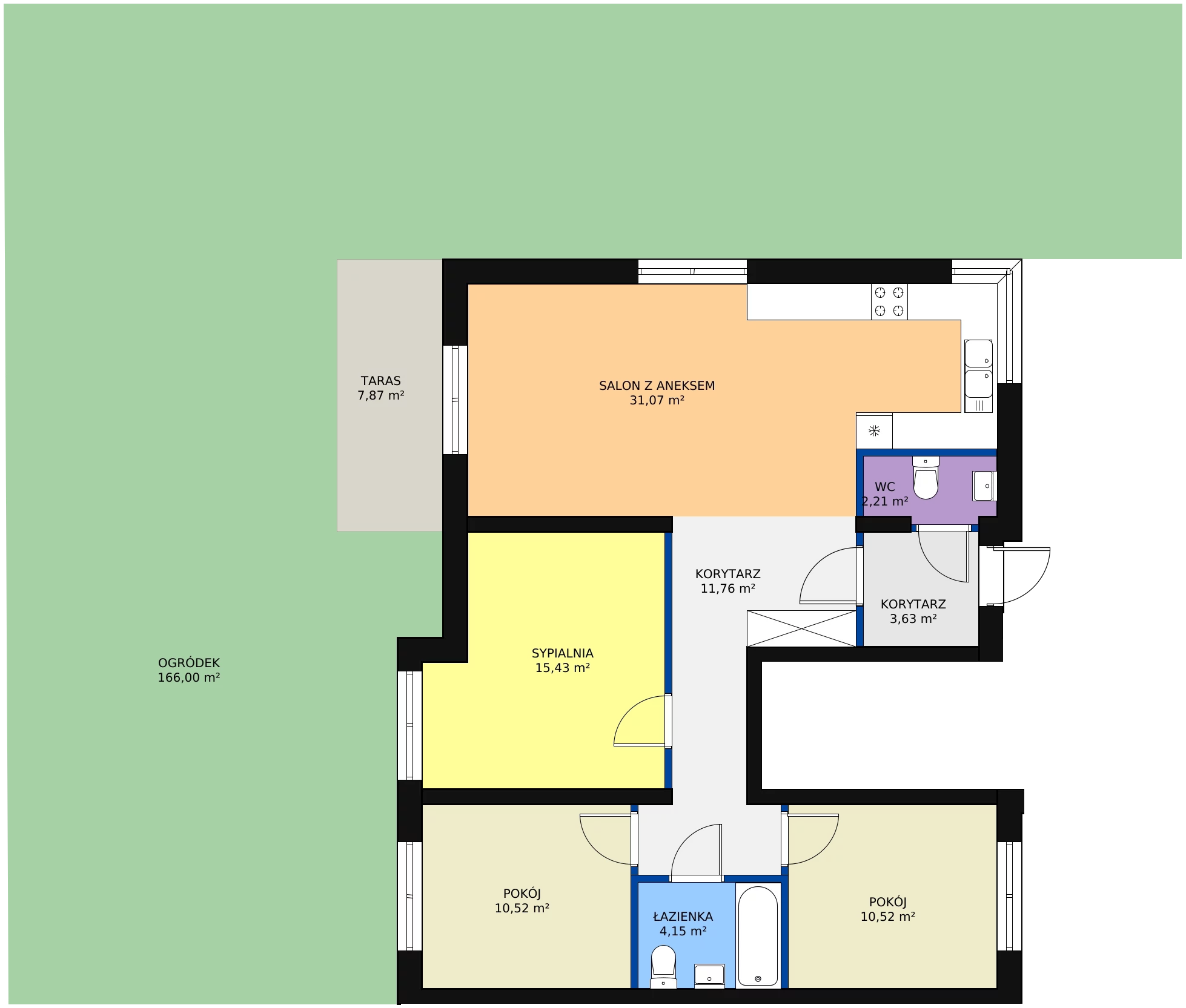 Zalety mieszkania 89.29 m², 9A