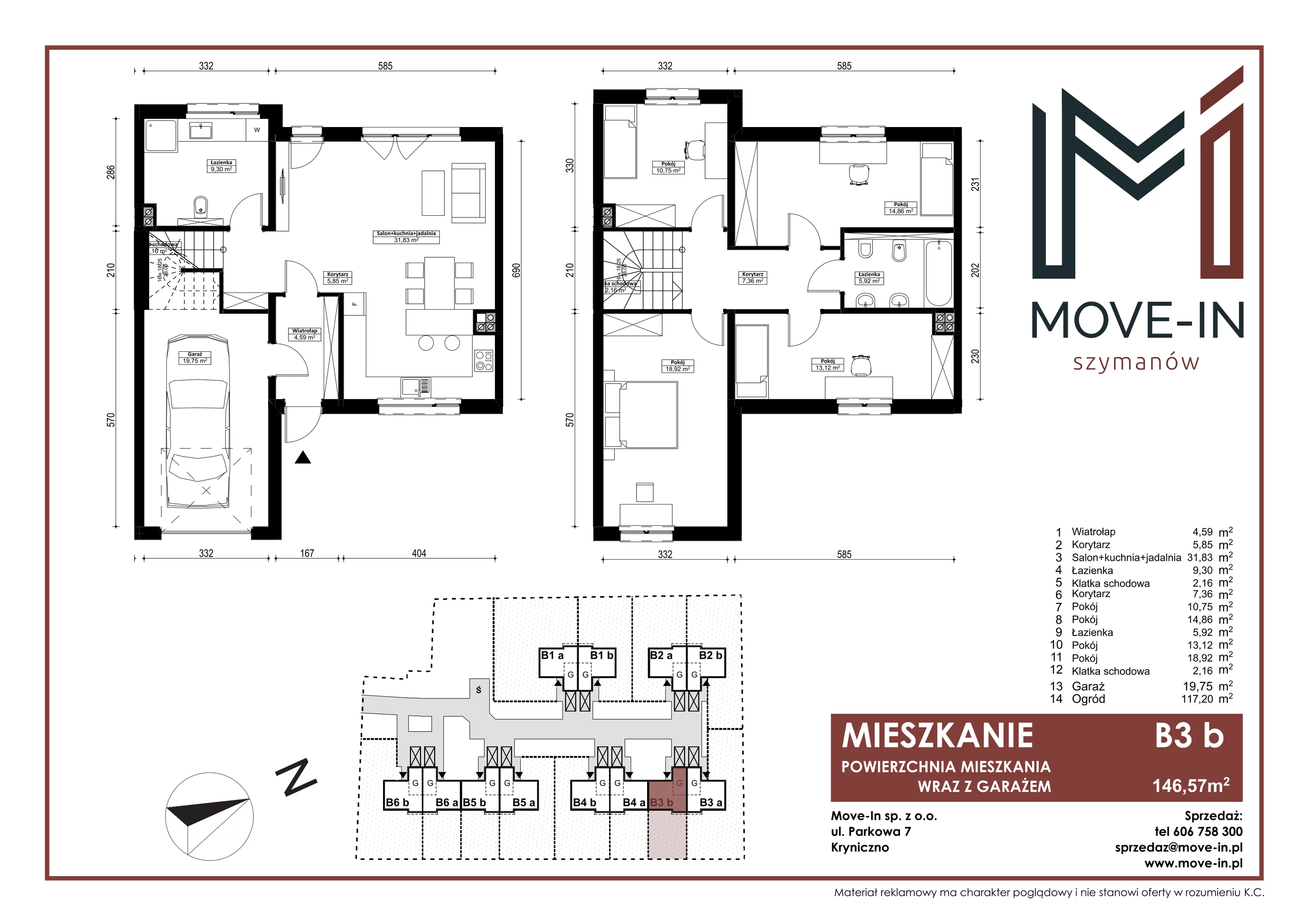 Dom 146,57 m², oferta nr B3b, Szymanów, Szymanów, ul. Lipowa 44