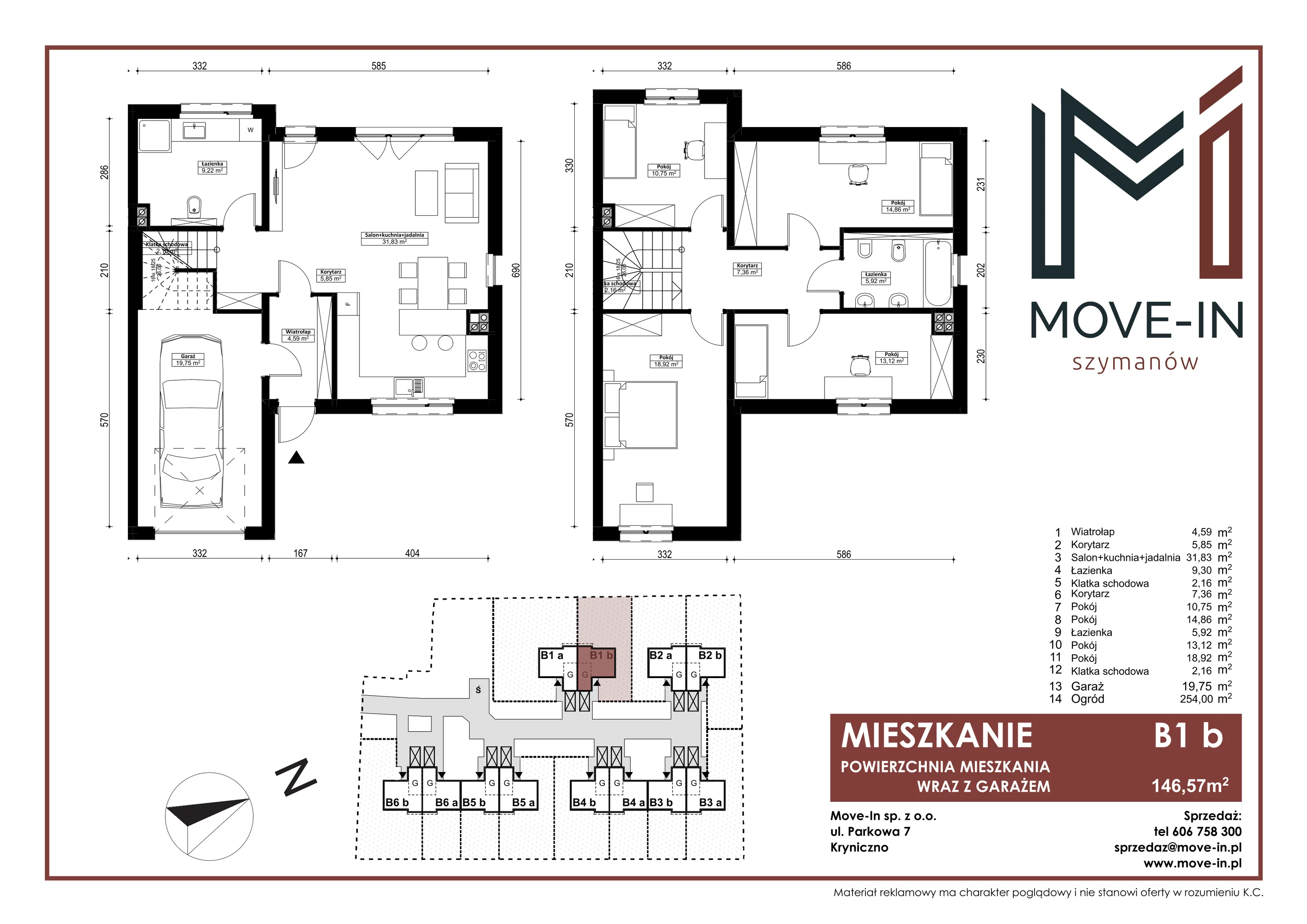 Dom 146,57 m², oferta nr B1b, Szymanów, Szymanów, ul. Lipowa 44