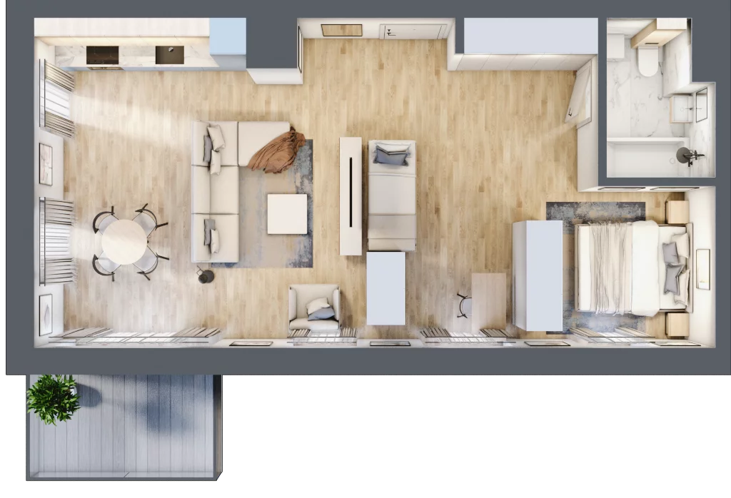 1 pokój, mieszkanie 59,59 m², parter, oferta nr A.01, Dolna Górna Wilda, Poznań, Wilda, Wilda, ul. Górna Wilda