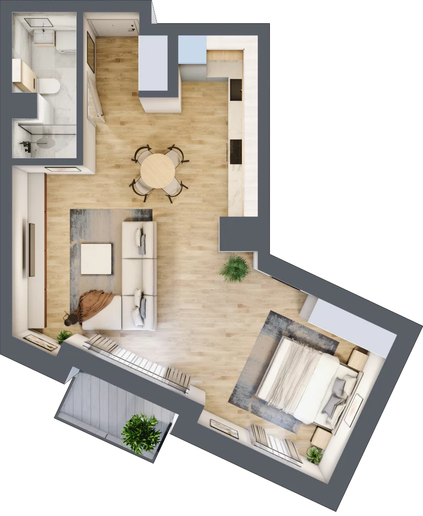 1 pokój, mieszkanie 47,11 m², piętro 1, oferta nr A.12, Dolna Górna Wilda, Poznań, Wilda, Wilda, ul. Górna Wilda