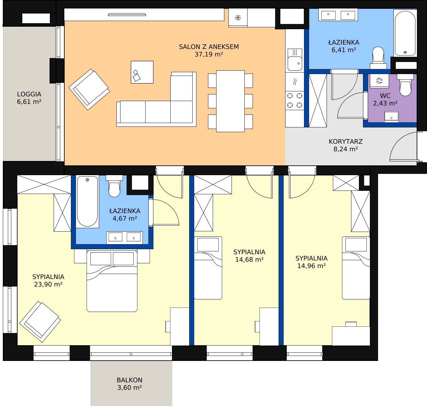 Zalety mieszkania 112.48 m², A.31