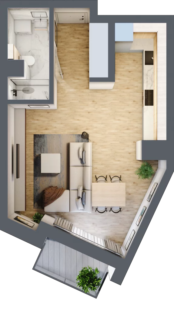 1 pokój, mieszkanie 35,32 m², piętro 3, oferta nr A.32, Dolna Górna Wilda, Poznań, Wilda, Wilda, ul. Górna Wilda