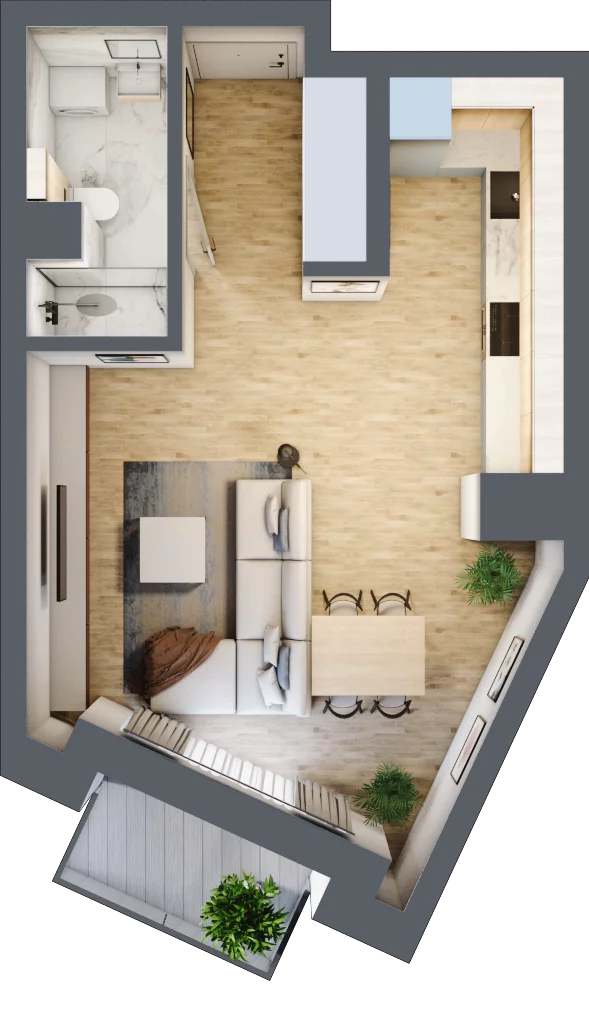 1 pokój, mieszkanie 35,22 m², piętro 4, oferta nr A.42, Dolna Górna Wilda, Poznań, Wilda, Wilda, ul. Górna Wilda