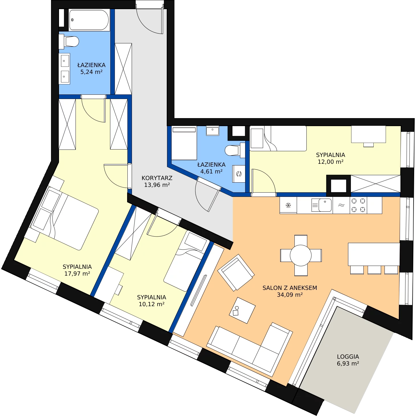 Zalety mieszkania 97.99 m², A.43