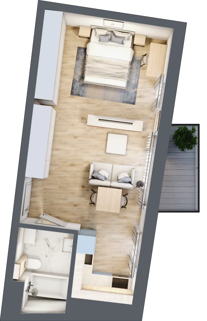 1 pokój, mieszkanie 39,32 m², parter, oferta nr B.03, Dolna Górna Wilda, Poznań, Wilda, Wilda, ul. Górna Wilda