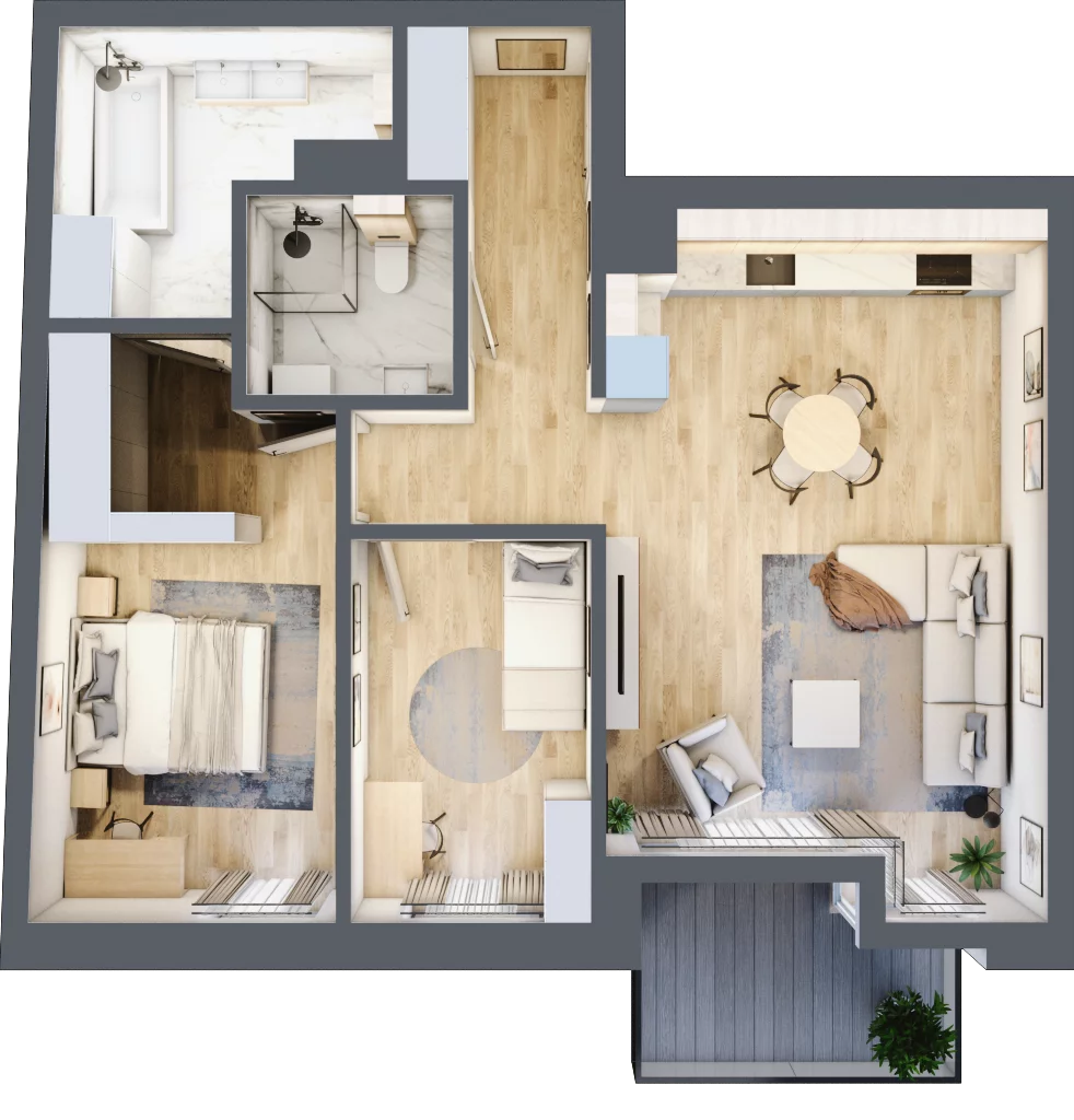 3 pokoje, mieszkanie 70,08 m², parter, oferta nr B.04, Dolna Górna Wilda, Poznań, Wilda, Wilda, ul. Górna Wilda