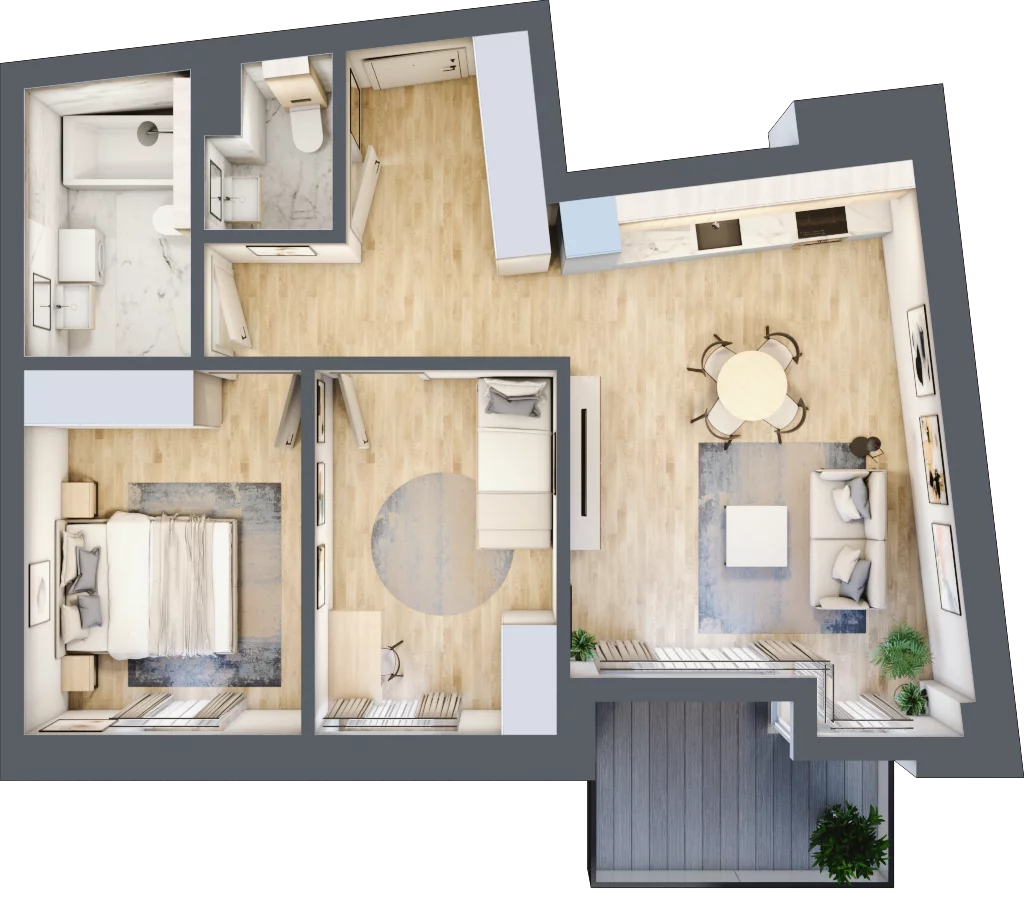 3 pokoje, mieszkanie 60,65 m², parter, oferta nr B.06, Dolna Górna Wilda, Poznań, Wilda, Wilda, ul. Górna Wilda