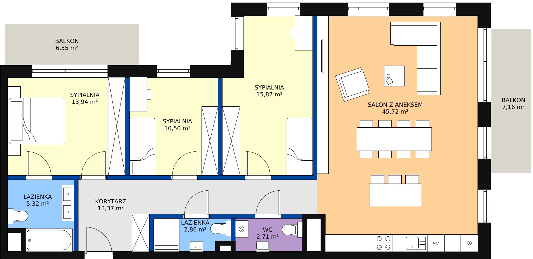 Zalety mieszkania 110.29 m², B.11