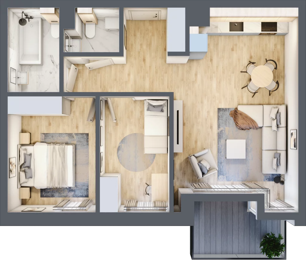 3 pokoje, mieszkanie 62,00 m², piętro 1, oferta nr B.15, Dolna Górna Wilda, Poznań, Wilda, Wilda, ul. Górna Wilda