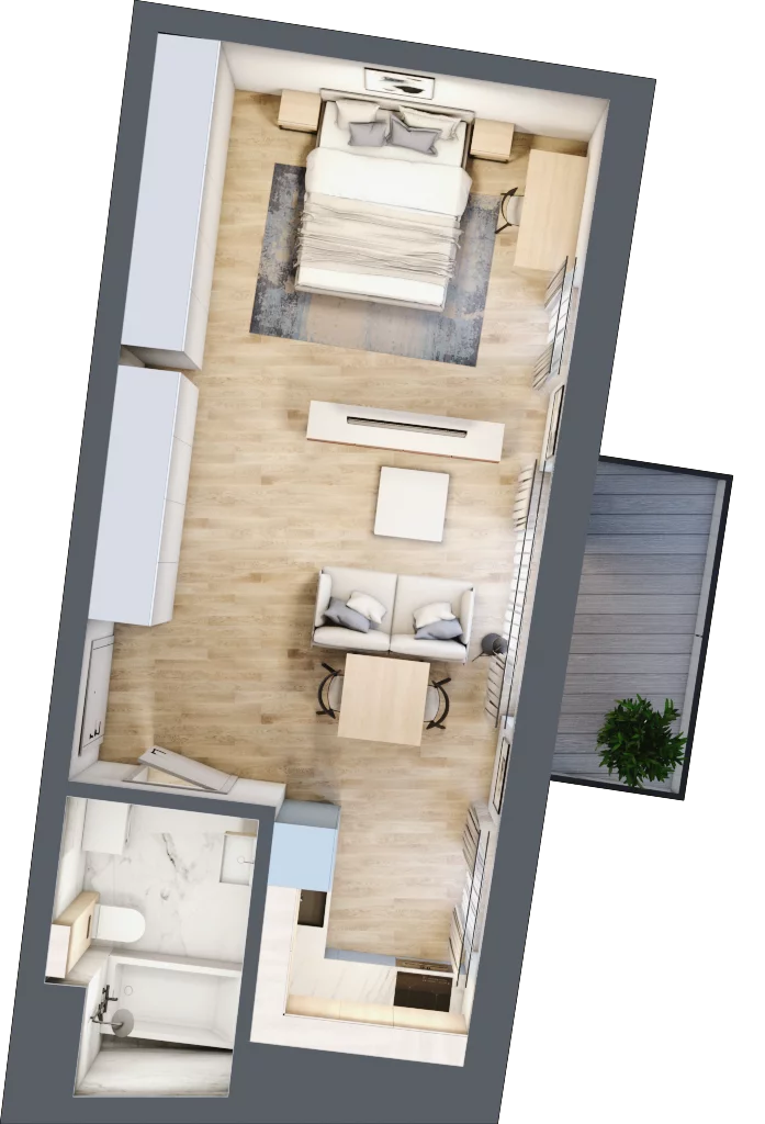 1 pokój, mieszkanie 39,31 m², piętro 2, oferta nr B.23, Dolna Górna Wilda, Poznań, Wilda, Wilda, ul. Górna Wilda